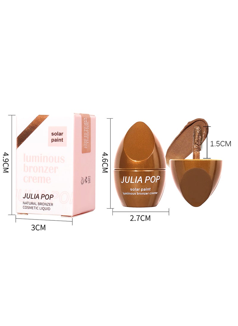 Luminous Bronzer Cream, Natural Matte Waterproof Long Lasting Face Contour Illuminator Makeup, Smooth Face Contouring Highlighter Liquid Stick