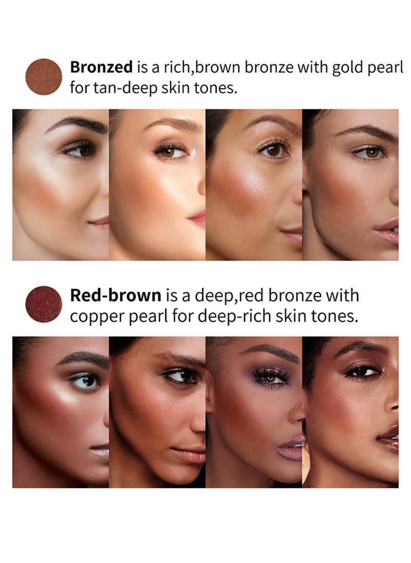 Luminous Bronzer Cream, Natural Matte Waterproof Long Lasting Face Contour Illuminator Makeup, Smooth Face Contouring Highlighter Liquid Stick