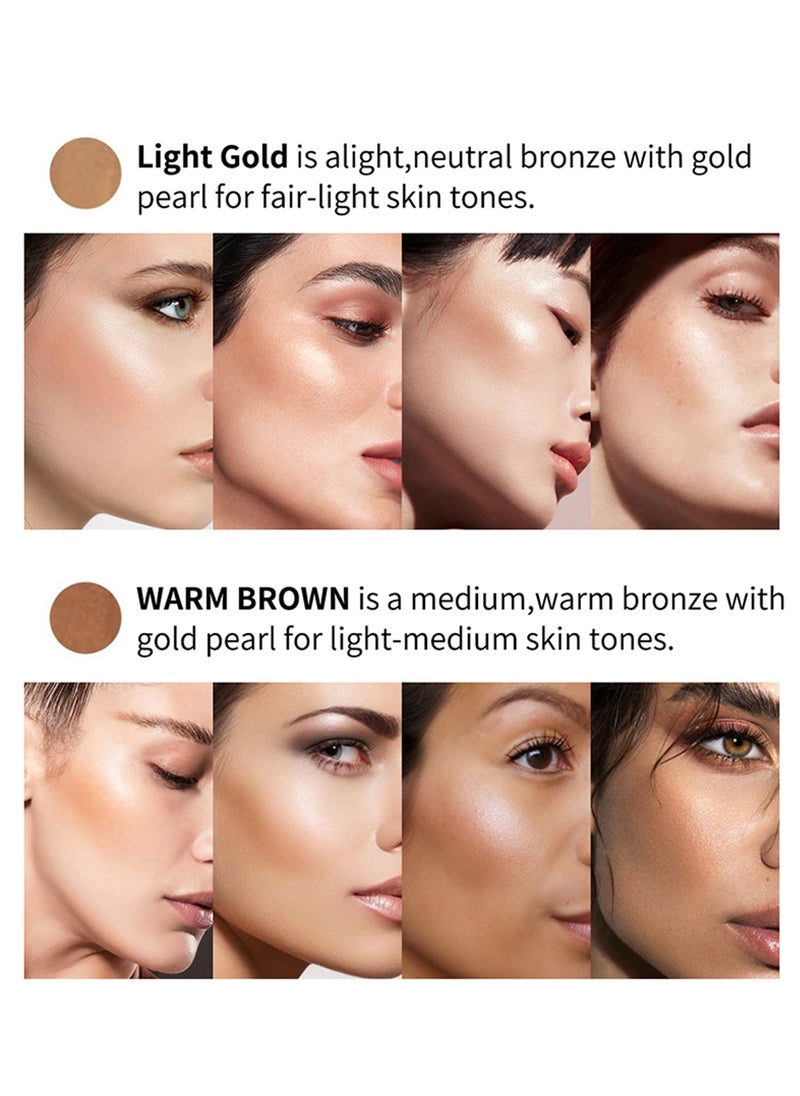 Luminous Bronzer Cream, Natural Matte Waterproof Long Lasting Face Contour Illuminator Makeup, Smooth Face Contouring Highlighter Liquid Stick