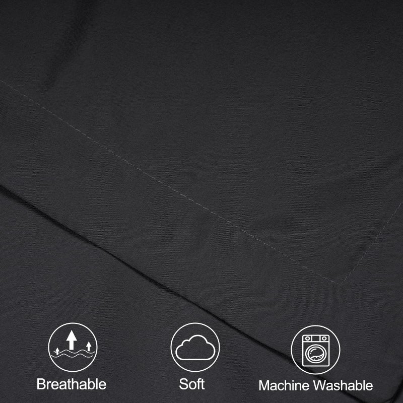 بي أتش إف PHF Euro Sham 26 × 26 بوصة مجموعة من 2 وسادة من الألياف الدقيقة المغسولة تغطي وسادة التجاعيد وتلاشي مقاومة وسادة مربعة الأغطية الوسادة الأوروبية السوداء الأسود  - Image 4