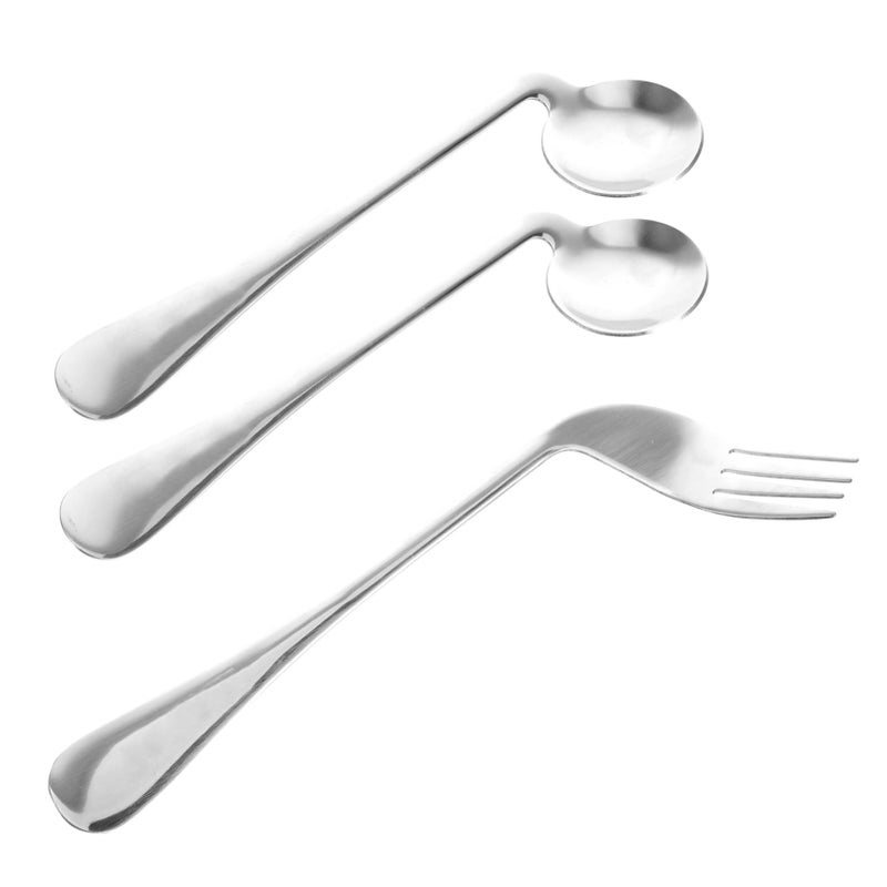 Left Handed Angled Spoon Fork Eating Aid For Elderly And Disabled Adults - Image 2