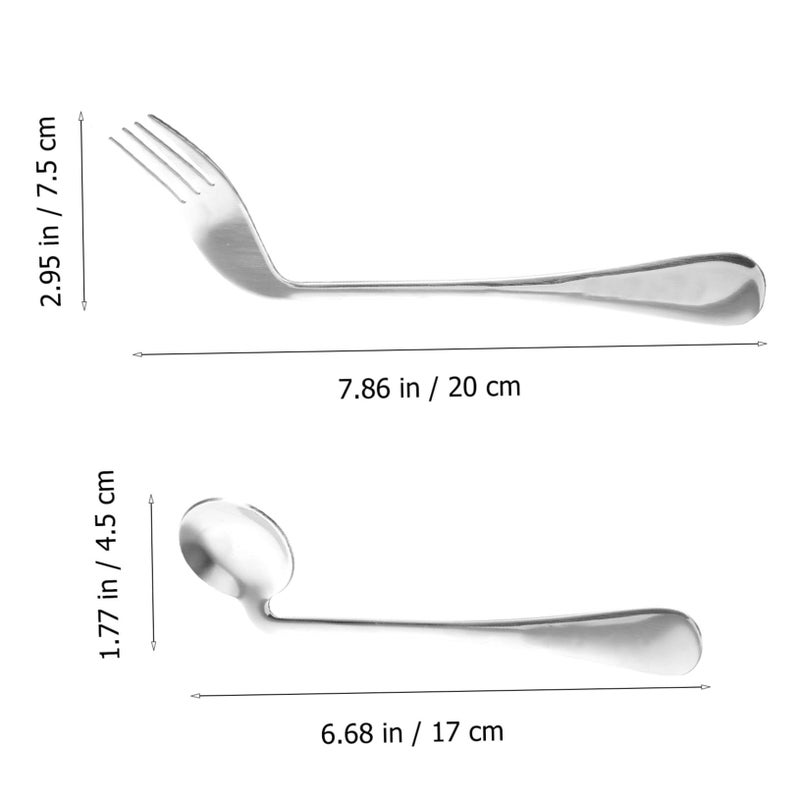 Left Handed Angled Spoon Fork Eating Aid For Elderly And Disabled Adults - Image 3