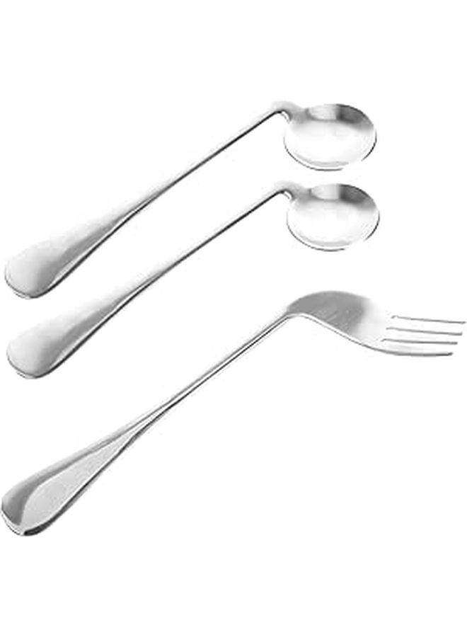 Left Handed Angled Spoon Fork Eating Aid For Elderly And Disabled Adults - Image 1