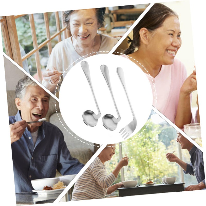 Left Handed Angled Spoon Fork Eating Aid For Elderly And Disabled Adults - Image 4