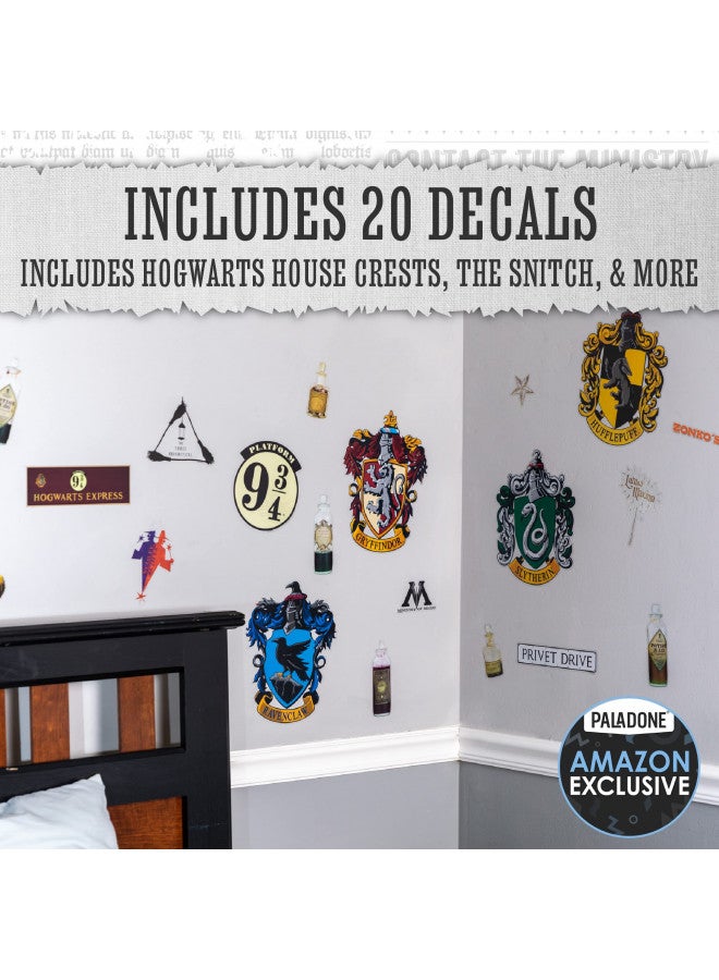 Paladone Harry Potter Wall Stickers, Set of 20 Removable Waterproof Stickers - Image 1