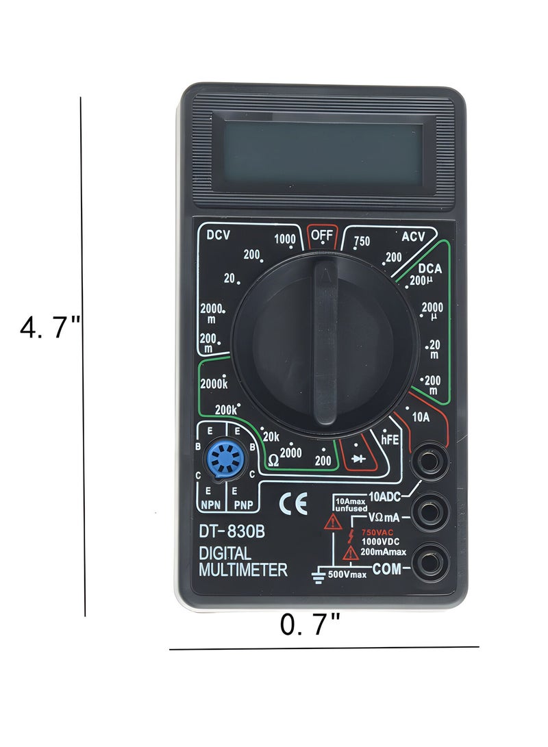 مقياس رقمي متعدد LCD 1000 فولت تيار مستمر/750 فولت تيار متردد، تيار مستمر 10 أمبير، أداة اختبار كهربائية - Image 4