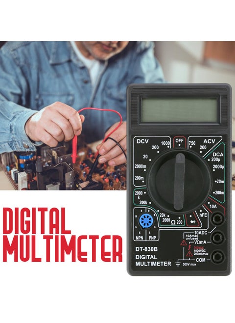 Digital Multimeter LCD 1000V DC/750V AC Voltage, 10A DC Current, Electric Testing Tool