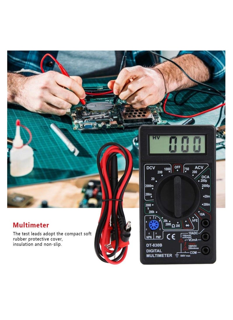 Digital Multimeter LCD 1000V DC/750V AC Voltage, 10A DC Current, Electric Testing Tool