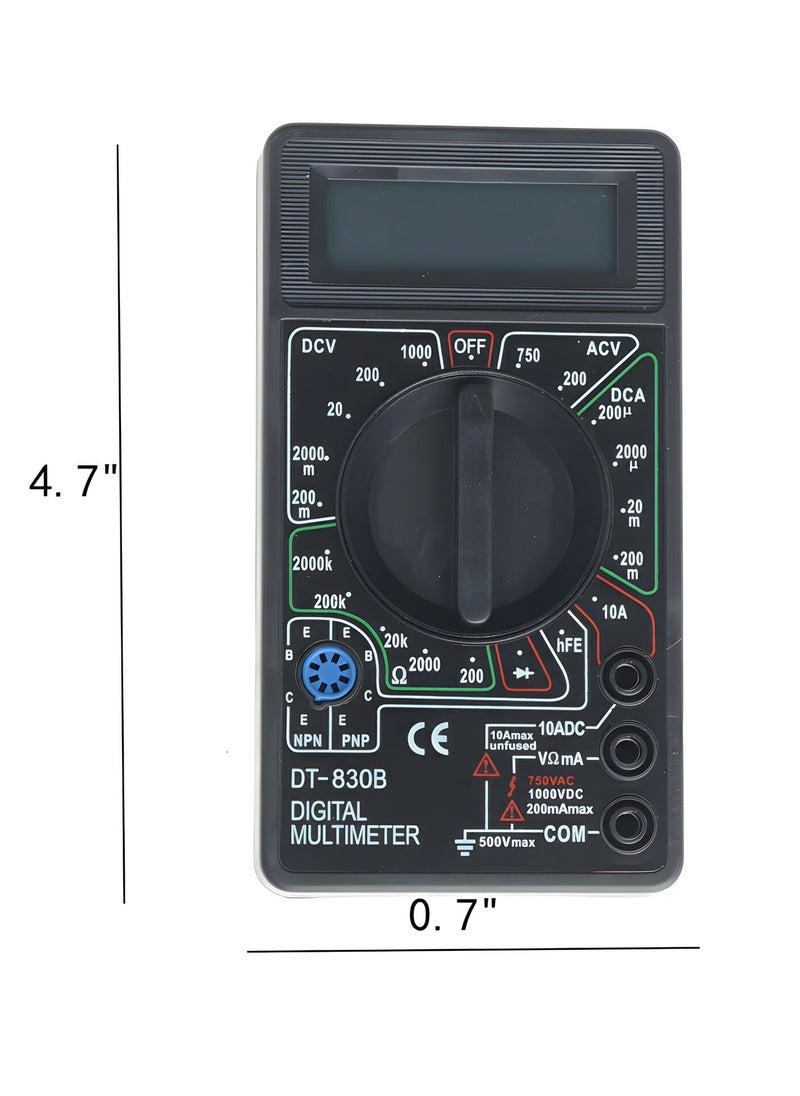 Digital Multimeter LCD 1000V DC/750V AC Voltage, 10A DC Current, Electric Testing Tool