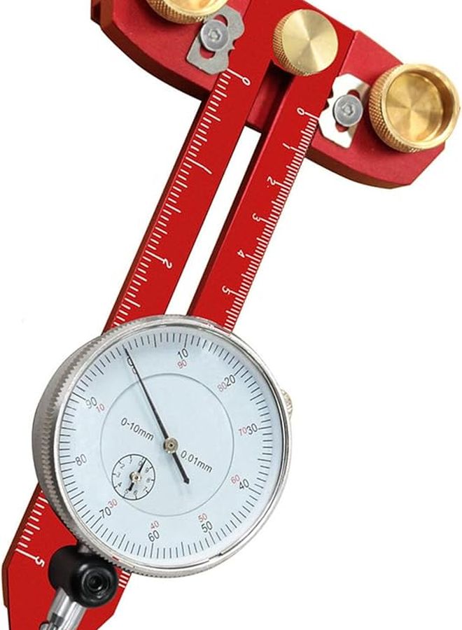 Table Saw Alignment Gauge with Dial Indicator Red High Precision Adjustable Durable - Image 3