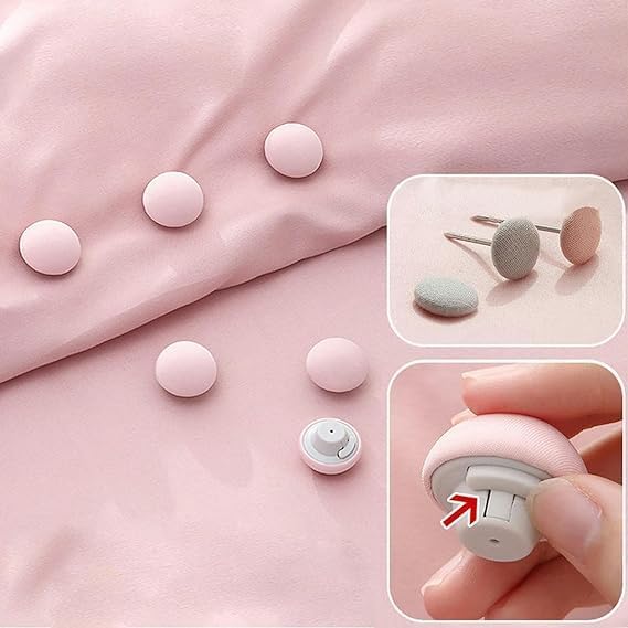 TRUJVE Anti-Slip Duvet Clips Set - Strong Bed Sheet Holders & Comforter Fasteners, Secure Bedding Grippers for All Bedding Types, No-Slip Blanket Clips for Duvet, Comforter, Quilt & Bed Sheets (8, Pink) - Image 2