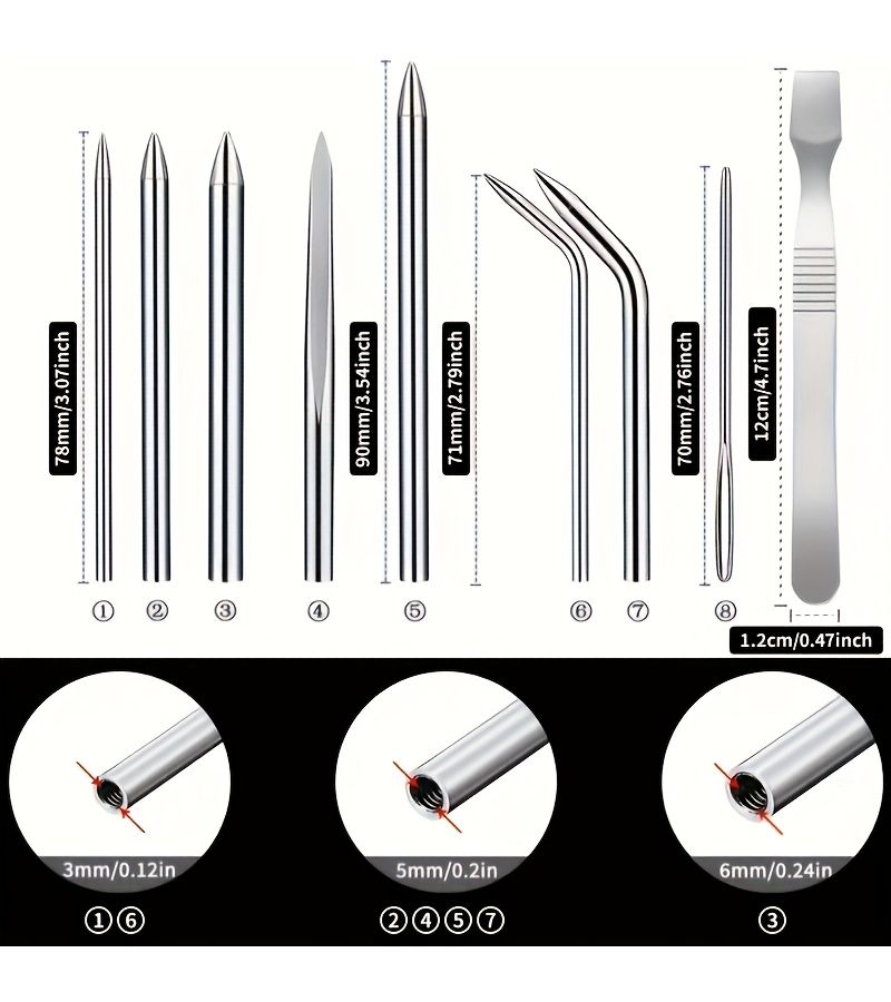 Paracord Stitching Set 6pcs Stainless Steel Needles Bracelet Maker Tool Kit - Image 2