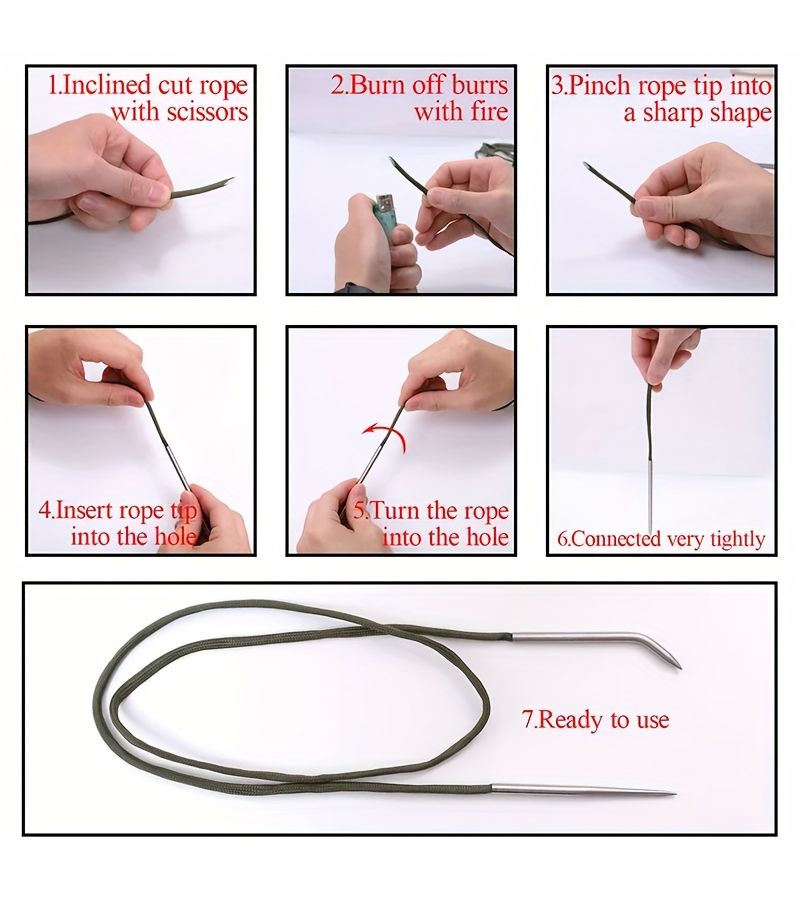 Paracord Stitching Set 6pcs Stainless Steel Needles Bracelet Maker Tool Kit - Image 3