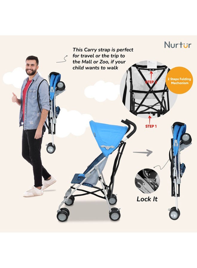 Nurtur Rex Buggy Stroller Multicolor Lightweight Stroller with Compact Fold Canopy Shoulder Strap 6 to 36 months Multicolor Official Product - Image 5