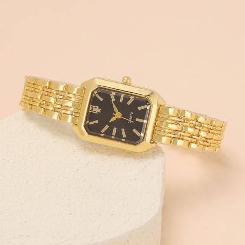 Top Plaza Watch for Women Men Casual Simple Bracelet Watches(Gold-White Dial) - Image 2