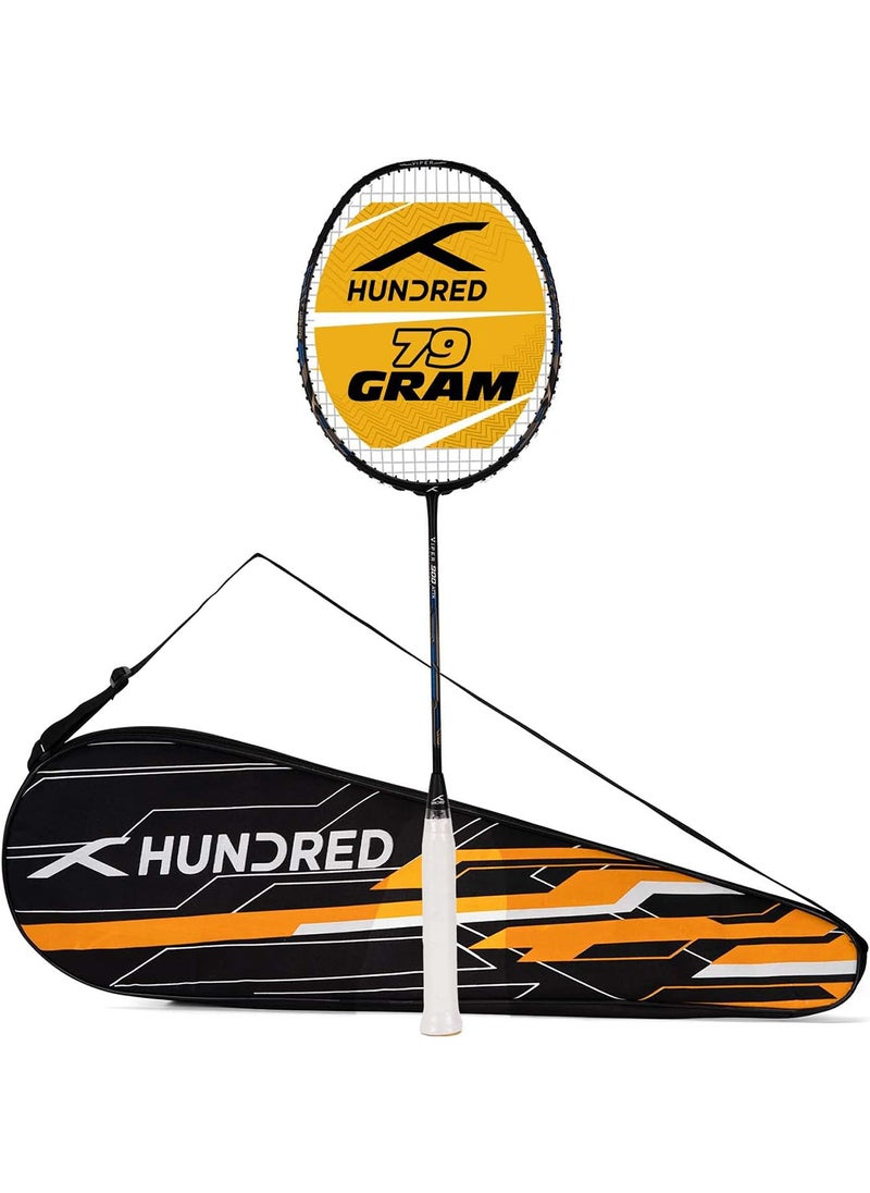 HUNDRED - VIPER 900 Badminton Racquet - Head-Heavy Design, Flexible Shaft, G6 Grip, 32 lbs String Tension, Lightweight for Intermediate & Advanced Players, Includes Cover - Image 1