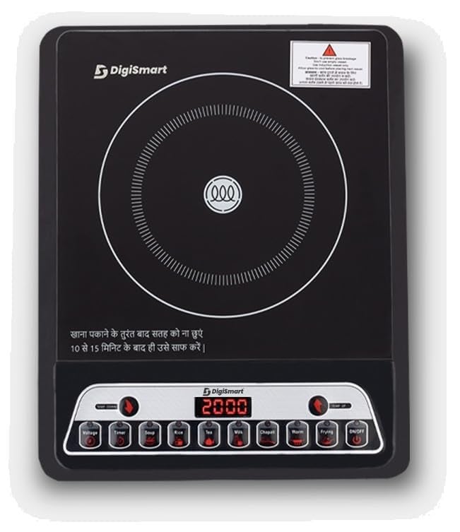 DIGISMART Mark-1 2000W Induction Cooktop | Indian Menu Options | Automatic Power & Temperature Adjustment | Anti-Insect Protection | Digital Touch Control | Energy Efficient Induction Stove | Black - Image 2