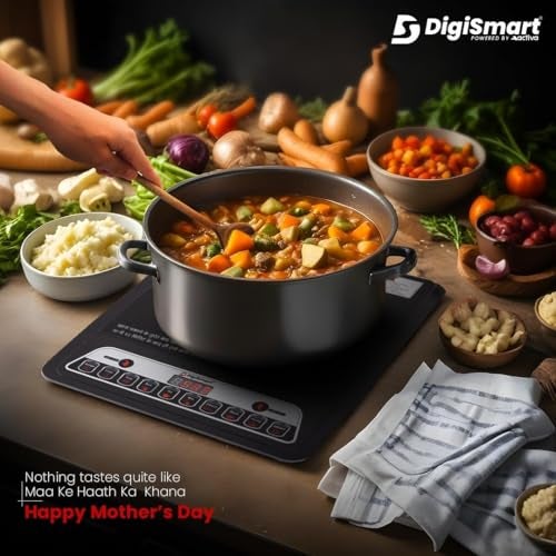 DIGISMART Mark-1 2000W Induction Cooktop | Indian Menu Options | Automatic Power & Temperature Adjustment | Anti-Insect Protection | Digital Touch Control | Energy Efficient Induction Stove | Black - Image 5
