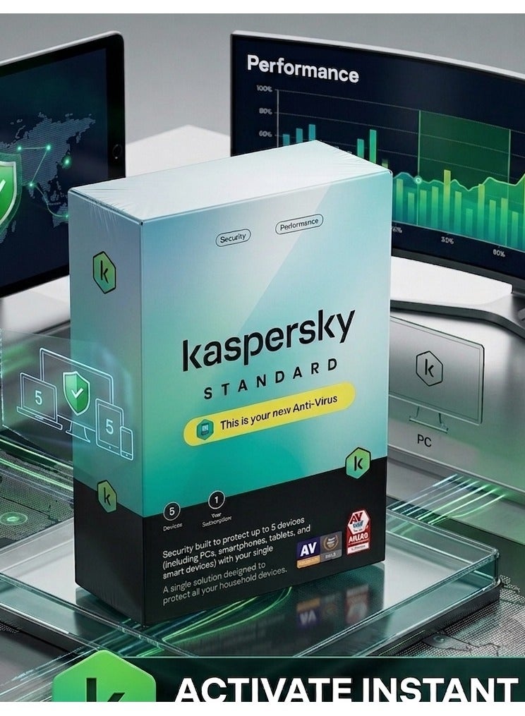 Kaspersky Standard 2026 | 5-Device, 1-Year Subscription | Advanced Antivirus & Device Performance