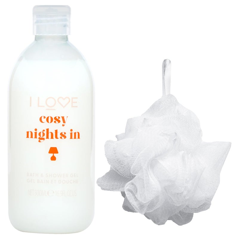 I LOVE أحب ليالي الاسترخاء في علاجات الحمام جل الاستحمام - غسول الجسم ومقشر الجسم للحصول على بشرة ناعمة - رائحة الشوكولاتة والمارشميلو - 1 قطعة - Image 2