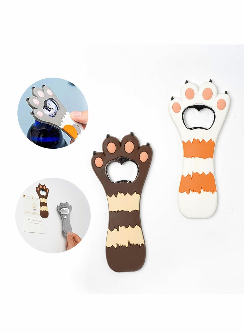 Y&D Cat Claw Bottle Opener, Silicone Material with Magnetic Paw Opener Personalized Home Kitchen Decoration (2Pcs)  - Image 1