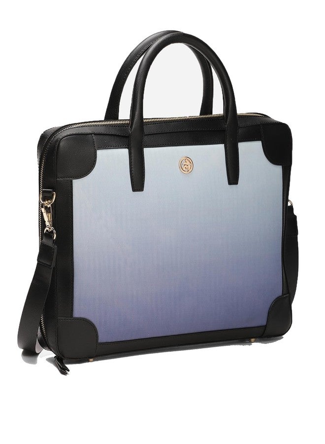 Label RITU KUMAR Blue Dusk & Dawn Laptop Bag - Image 1