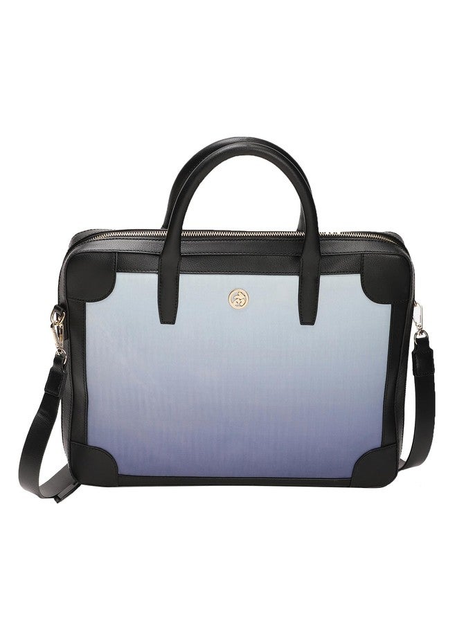 Label RITU KUMAR Blue Dusk & Dawn Laptop Bag - Image 4