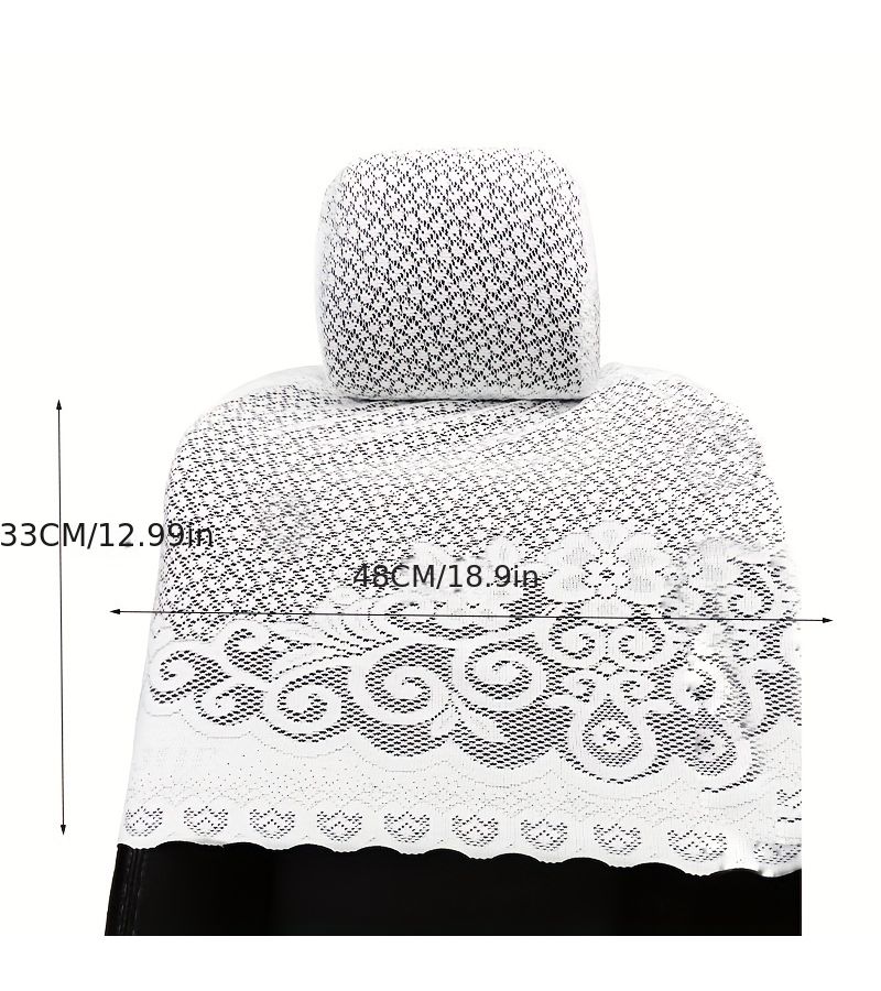White Elegant Lace Car Seat Covers Compatible with Toyota Hand Washable - Image 1