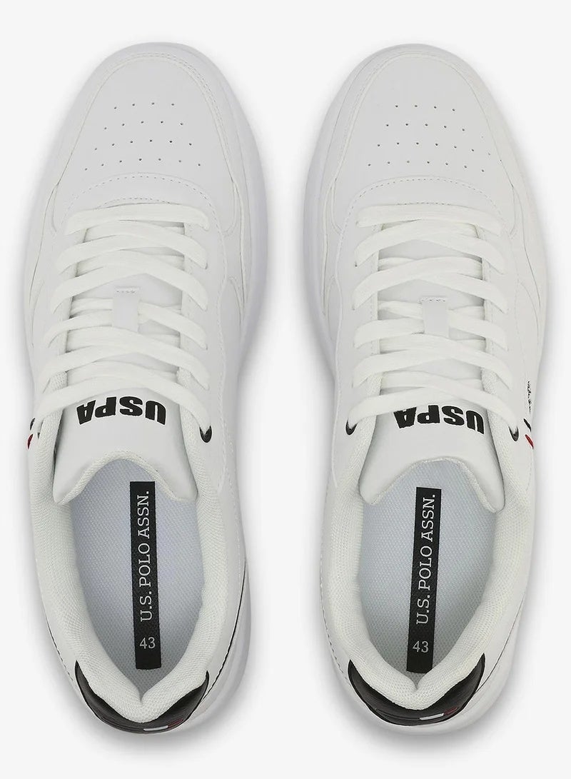 U.S. Polo Assn. Men’s COSMOS GLB 6FX White Sneakers with Black Accent – Casual Lace-Up Fashion Shoes | Lightweight Everyday Comfort Trainers - Image 4
