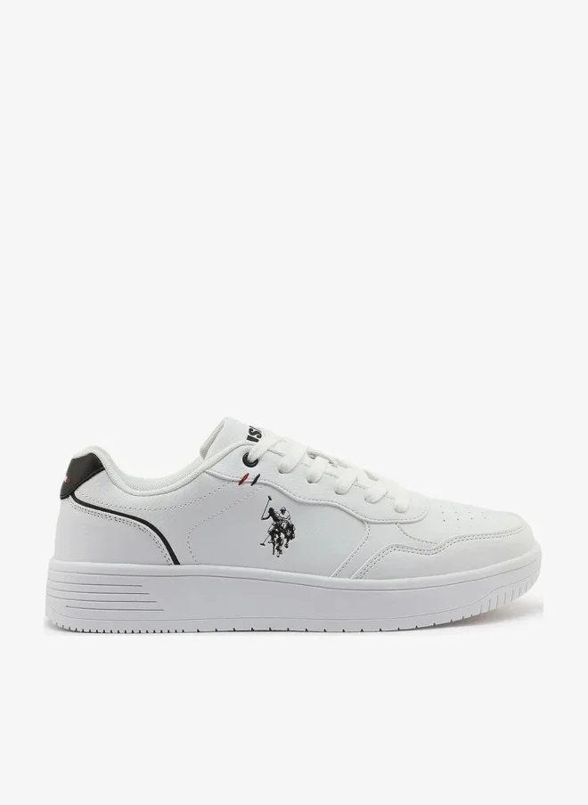 U.S. Polo Assn. U.S. Polo Assn. Men’s COSMOS GLB 6FX White Sneakers with Black Accent – Casual Lace-Up Fashion Shoes | Lightweight Everyday Comfort Trainers