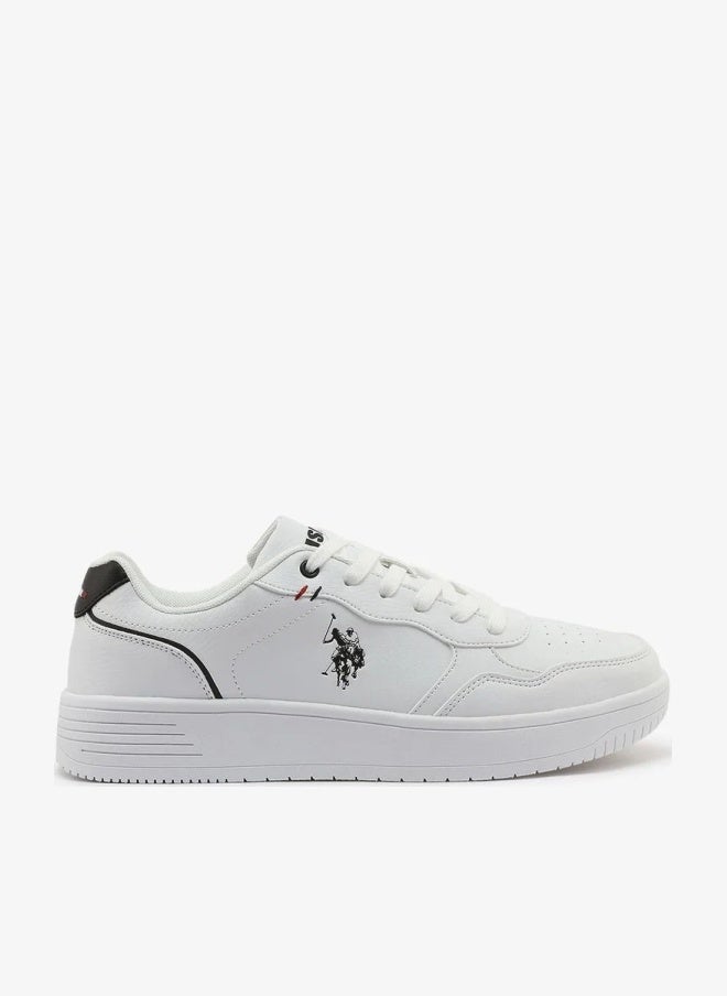 U.S. Polo Assn. Men’s COSMOS GLB 6FX White Sneakers with Black Accent – Casual Lace-Up Fashion Shoes | Lightweight Everyday Comfort Trainers - Image 1