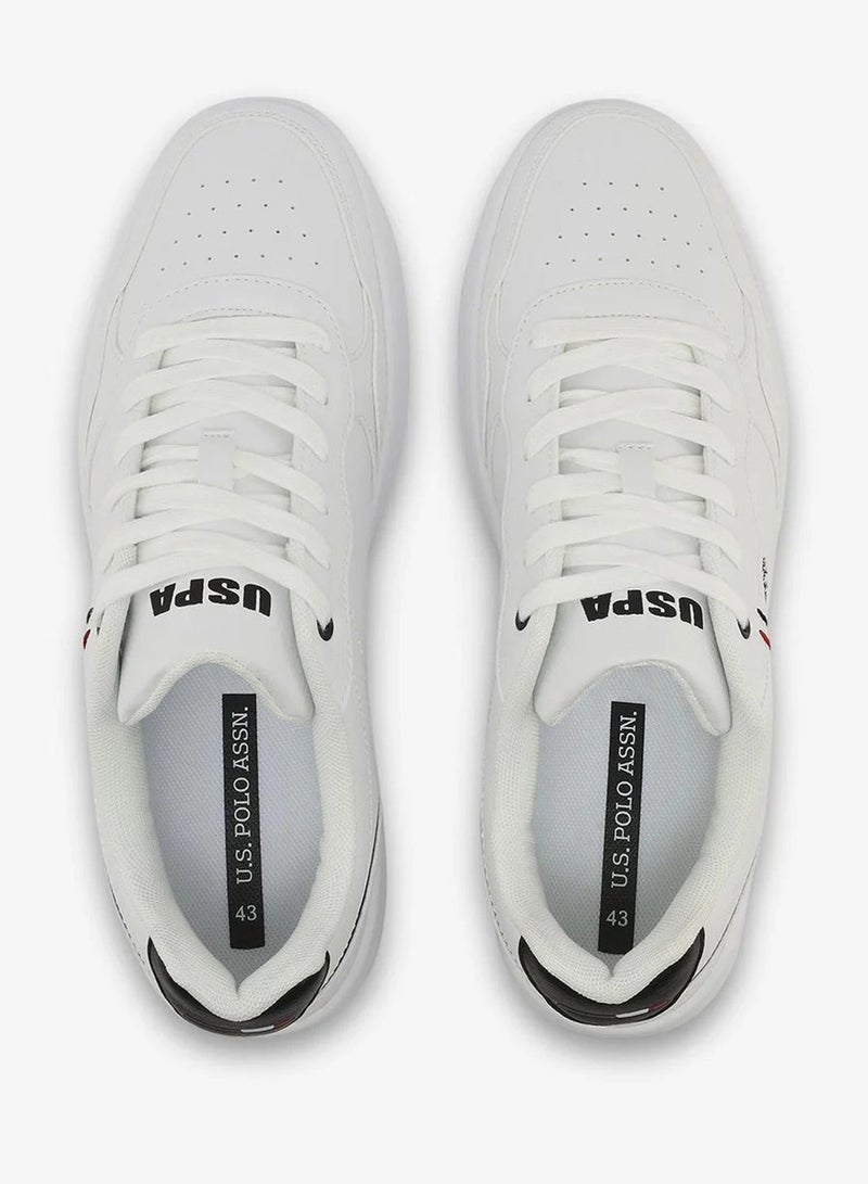 U.S. Polo Assn. Men’s COSMOS GLB 6FX White Sneakers with Black Accent – Casual Lace-Up Fashion Shoes | Lightweight Everyday Comfort Trainers - Image 4