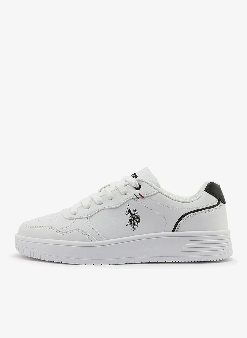U.S. Polo Assn.  U.S. Polo Assn. Men’s COSMOS GLB 6FX White Sneakers with Black Accent – Casual Lace-Up Fashion Shoes | Lightweight Everyday Comfort Trainers for Men | Best Price UAE