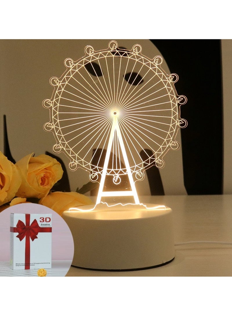 Huitich Ferris Wheel 3D LED Lamp White - Image 1