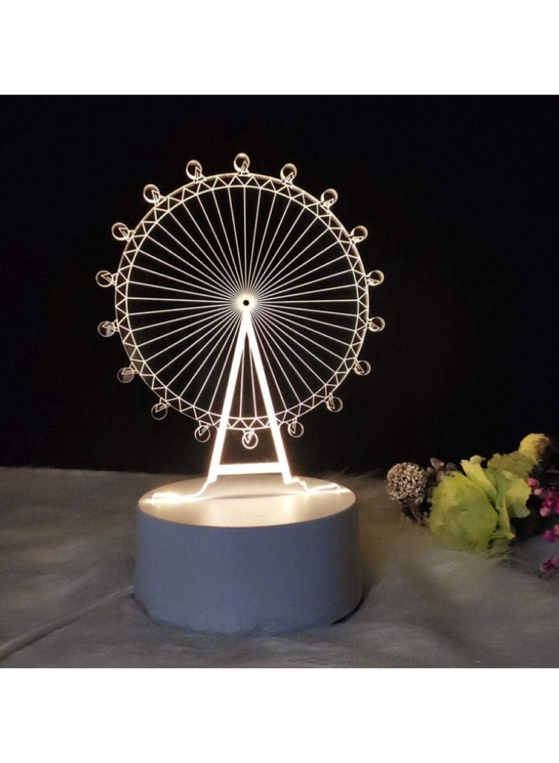 Huitich Ferris Wheel 3D LED Lamp White - Image 3