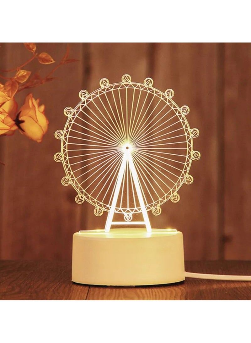 Huitich Ferris Wheel 3D LED Lamp White - Image 2