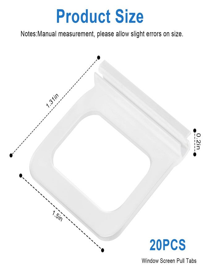 IFERLA Window Screen Pull Tabs 20 Pack Clear Hollow Flat Spline Channel Pull Lift Tabs Replacement Repair Clips Kit, Window Screen Frame Center Brace Privacy Screen Mounting Tabs - Image 4