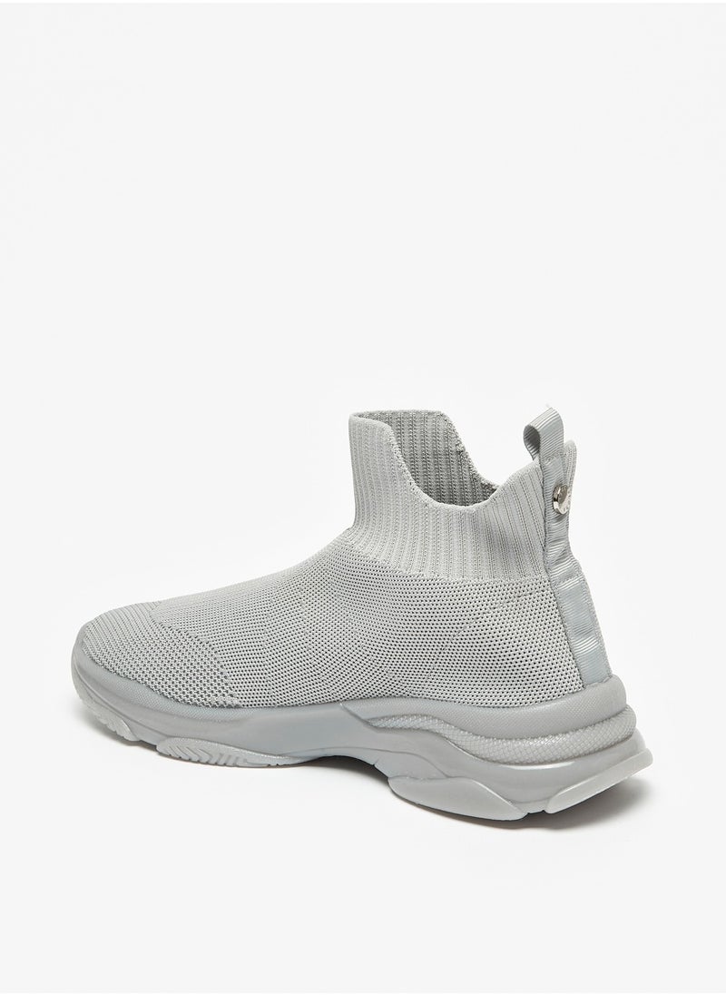 Womens Solid Slip-On High Top Casual Sneakers