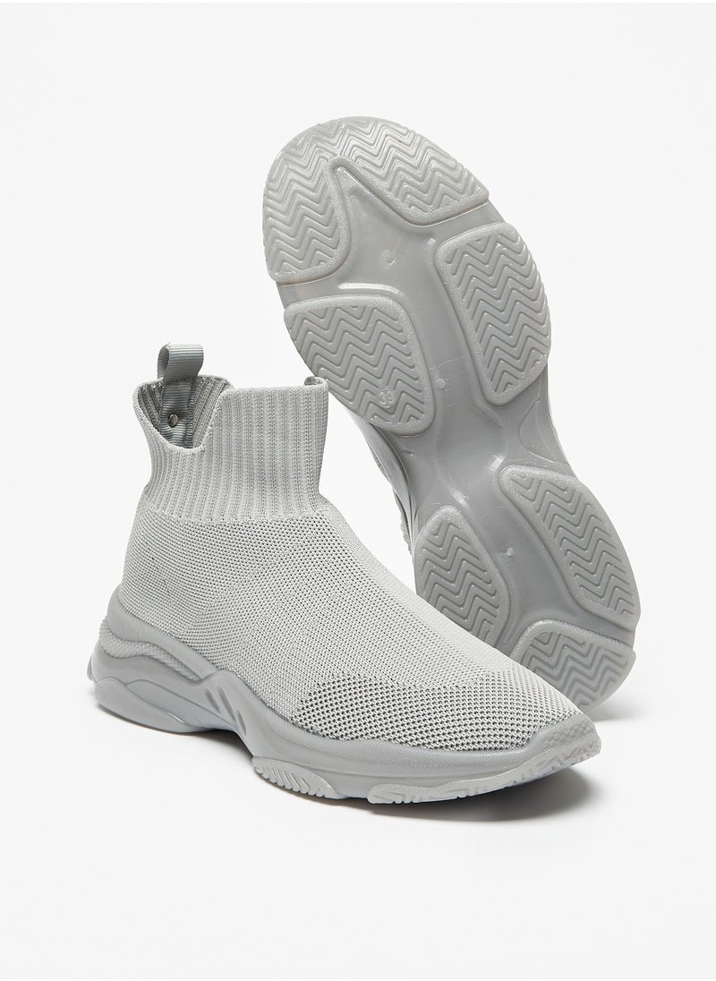 Womens Solid Slip-On High Top Casual Sneakers