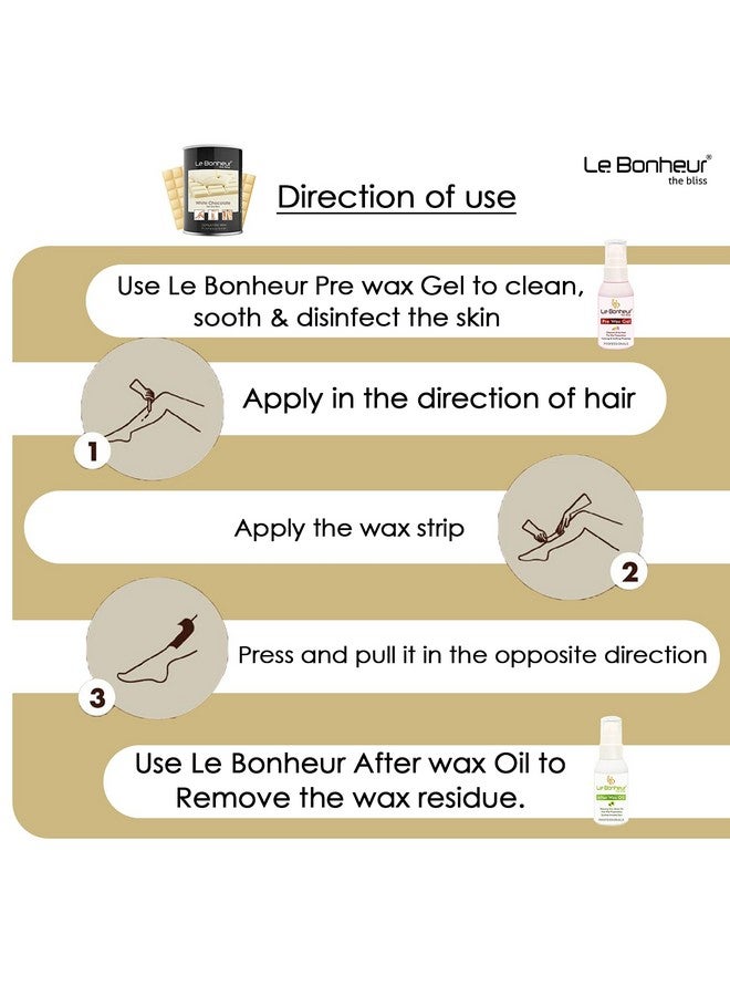 Le Bonheur.. Le Bonheur White Chocolate Wax | Pure Natural - No Skin Burn - Allergen Free | For Sensitive Skin with Elastic and Creamy Texture - Fully Body Wax for All Hair and Skin Type | 800gm - Image 4