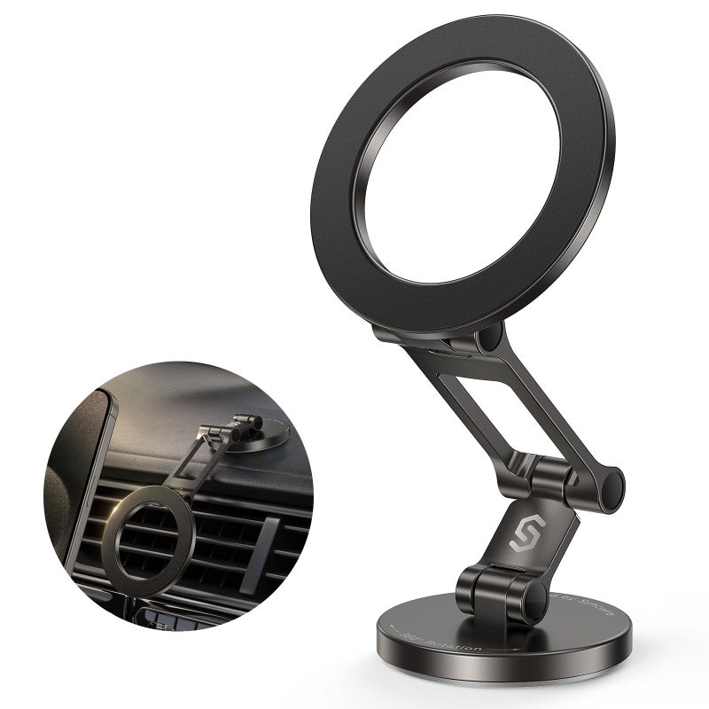 Syncwire Fits MagSafe Car Mount for Car Dash&Tesla Screen[All-Metal] Magnetic Phone Holder, [Flexible Three-axis]360Â° Rotation Car Mount Strong Magnets Car Phone Holder for iPhone 17 16 15 14 Pro Max - Image 1