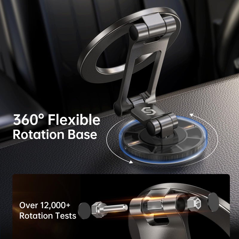 Syncwire Fits MagSafe Car Mount for Car Dash&Tesla Screen[All-Metal] Magnetic Phone Holder, [Flexible Three-axis]360Â° Rotation Car Mount Strong Magnets Car Phone Holder for iPhone 17 16 15 14 Pro Max - Image 4