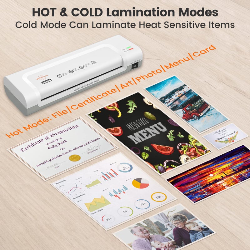 VidaTeco 9-inch Laminator Machine with 20 Laminating Sheets, Laminating Machine 8.5 x11 with 2-Min Faster Preheat, Small Personal Laminator for Teachers, Office, School, Grey White - Image 4