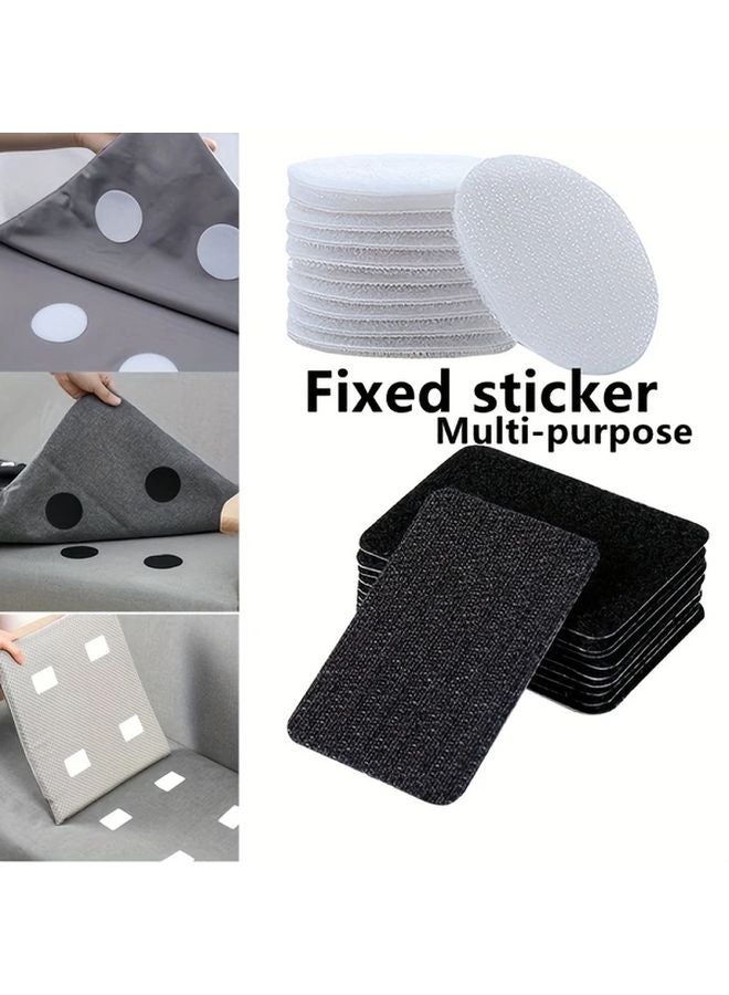 White Self Adhesive Nylon Tape 6 Pairs With Double Fasteners For Sofa Cushions Carpets - Image 2