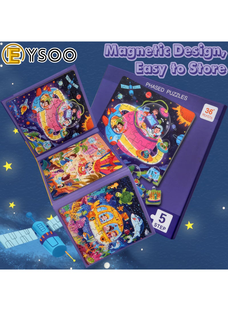 EYSOO Magnetic Jigsaw Puzzles 3 Pack Jigsaw Puzzle for Kids 42+49+64 PCS Toddler Puzzles Portable Travel Toy for 3+ Kids Boys Girls (Level 5-A) - Image 4