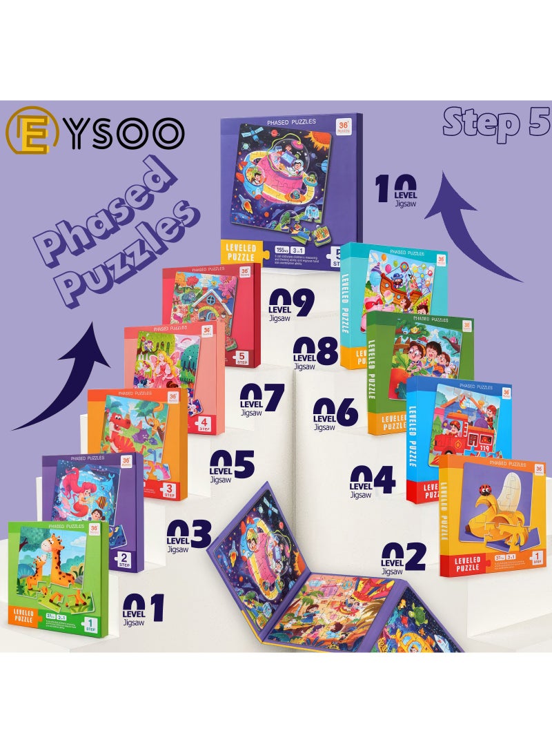 EYSOO Magnetic Jigsaw Puzzles 3 Pack Jigsaw Puzzle for Kids 42+49+64 PCS Toddler Puzzles Portable Travel Toy for 3+ Kids Boys Girls (Level 5-A) - Image 2
