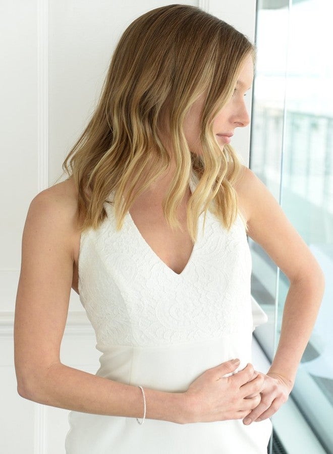 Mariell Crystal Rhinestone Cuff Bangle Bridal Bracelet, 1-Row Fashion Bangle for Wedding, Prom, Bridesmaid, Gift - Image 3