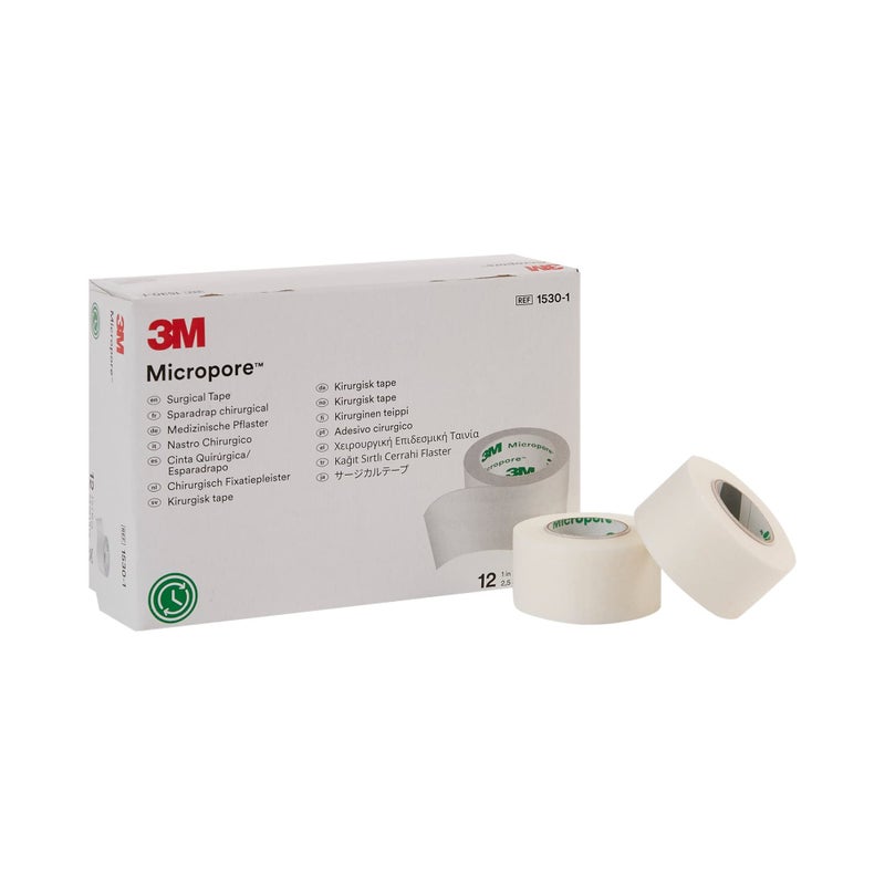3M Micropore Surgical Tape 15301 1 IN x 10 YD 25cm x 91m 12 RollsCarton
