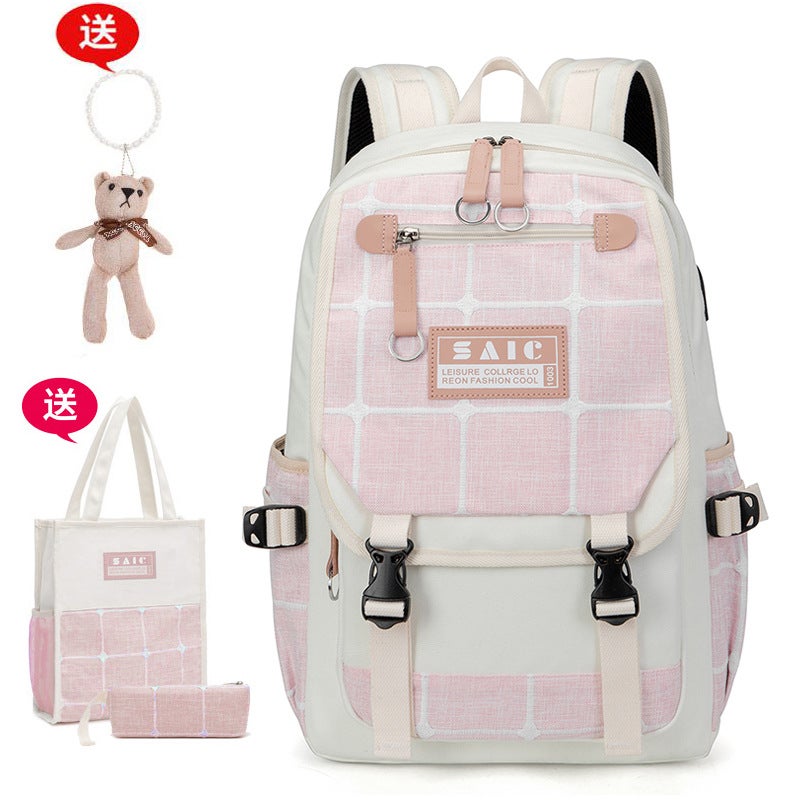 Backpack Women'S Korean Style Campus Middle School High School College Student Bag Casual Fashion Outdoor Travel Backpack - Image 1