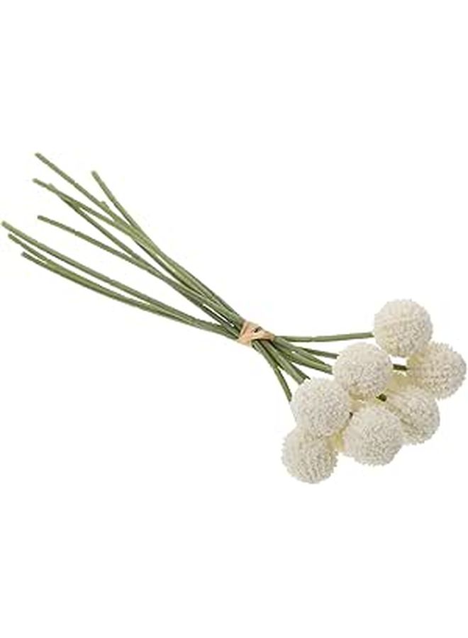 Artificial Ball Chrysanthemum Bouquet White 9 Head Faux Flower Arrangement For Home Decor Simulation Floral Diy Centerpiece - Image 1